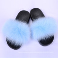 Sandalias de pvc ZRTX34 para mujer al por mayor zapatillas de diapositivas de piel de zorro real
